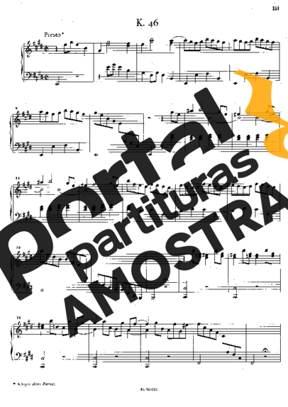 Domenico Scarlatti Keyboard Sonata In E Major K.46 partitura para Piano