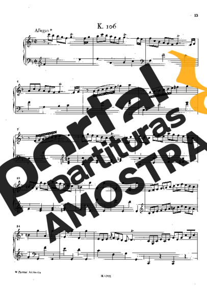 Domenico Scarlatti Keyboard Sonata In F Major K.106 partitura para Piano