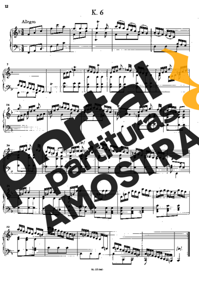 Domenico Scarlatti Keyboard Sonata In F Major K.6 partitura para Piano