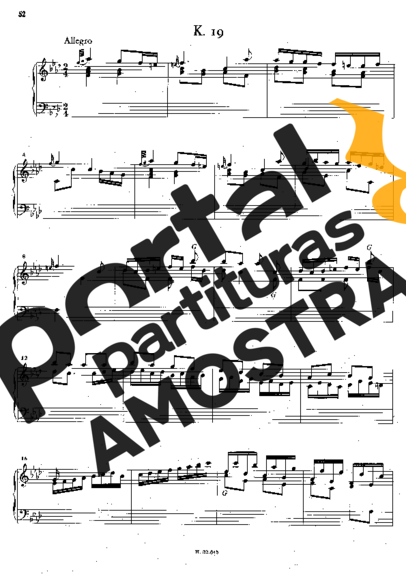 Domenico Scarlatti Keyboard Sonata In F Minor K.19 partitura para Piano