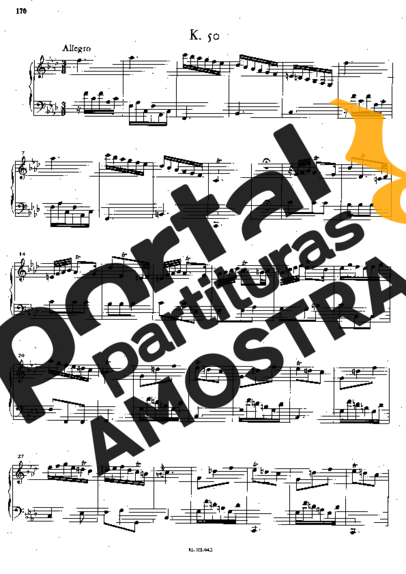 Domenico Scarlatti Keyboard Sonata In F Minor K.50 partitura para Piano