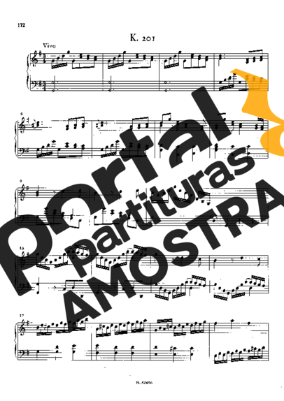 Domenico Scarlatti Keyboard Sonata In G Major K.201 partitura para Piano