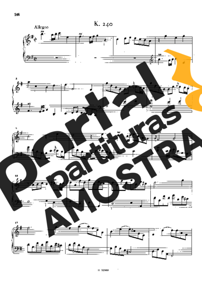 Domenico Scarlatti Keyboard Sonata In G Major K.240 partitura para Piano
