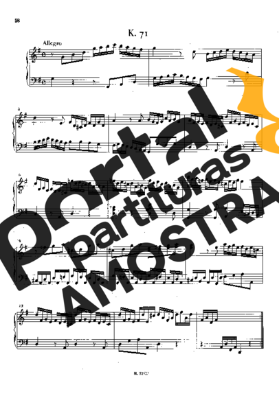 Domenico Scarlatti Keyboard Sonata In G Major K.71 partitura para Piano