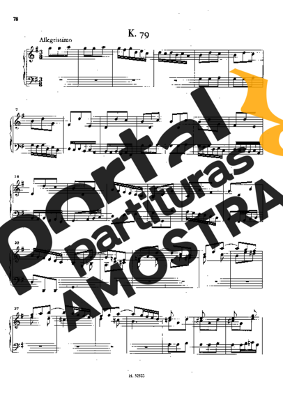 Domenico Scarlatti Keyboard Sonata In G Major K.79 partitura para Piano