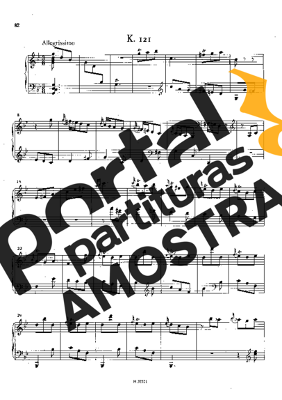 Domenico Scarlatti Keyboard Sonata In G Minor K.121 partitura para Piano