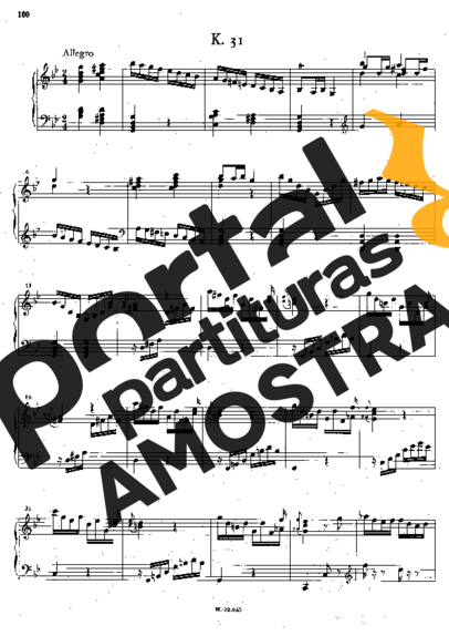 Domenico Scarlatti Keyboard Sonata In G Minor K.31 partitura para Piano