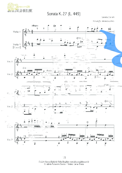 Domenico Scarlatti Sonata K27 (L.449) partitura para Violão