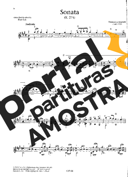 Domenico Scarlatti  partitura para Violão