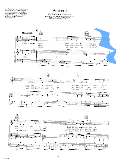 Don McLean  partitura para Piano