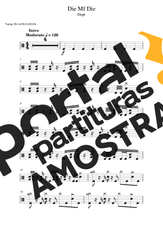 Dope Die Mf Die partitura para Bateria
