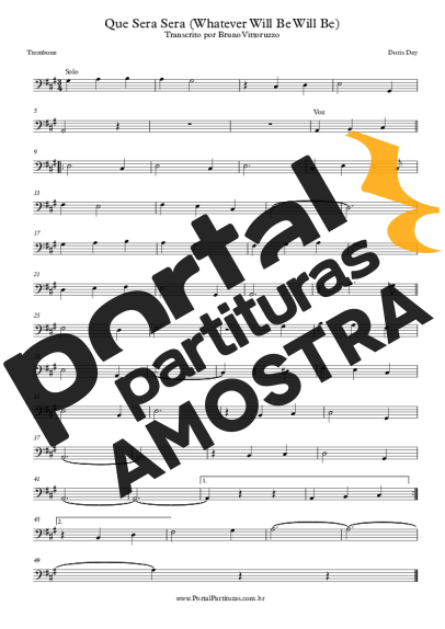 Doris Day  partitura para Trombone