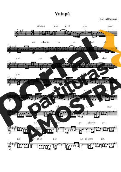 Dorival Caymmi  partitura para Saxofone Alto (Eb)