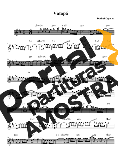 Dorival Caymmi  partitura para Saxofone Tenor Soprano (Bb)