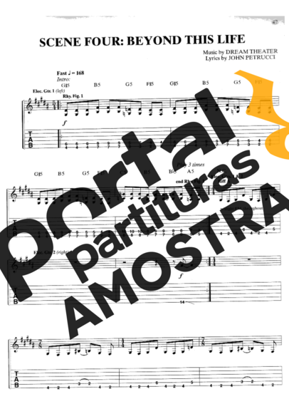 Dream Theater  partitura para Guitarra