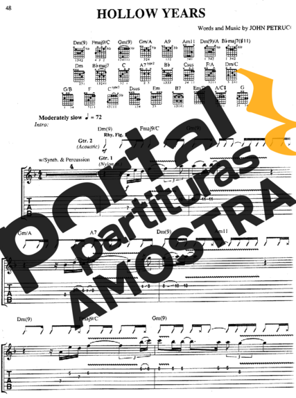 Dream Theater  partitura para Guitarra