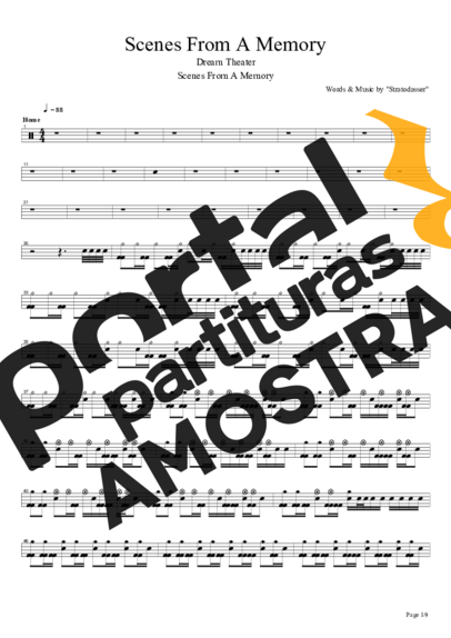 Dream Theater  partitura para Bateria