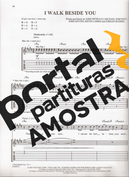 Dream Theater  partitura para Guitarra