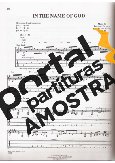 Dream Theater In The Name Of God partitura para Guitarra