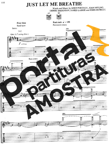 Dream Theater  partitura para Guitarra