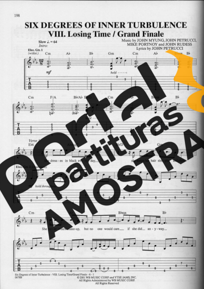 Dream Theater  partitura para Guitarra