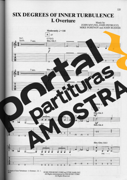 Dream Theater  partitura para Guitarra
