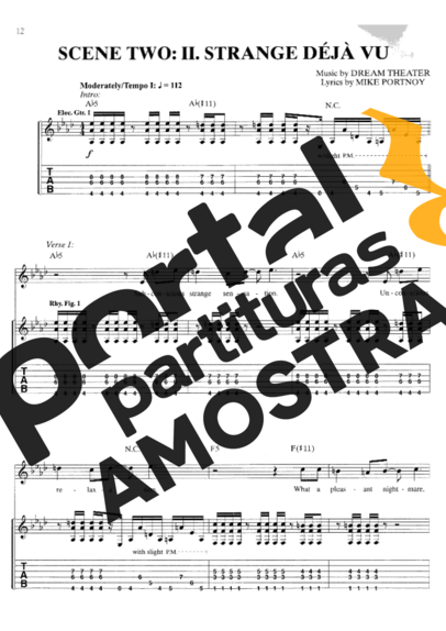 Dream Theater  partitura para Guitarra