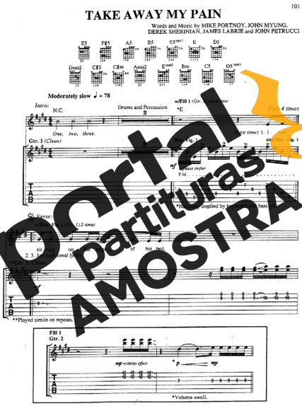 Dream Theater  partitura para Guitarra