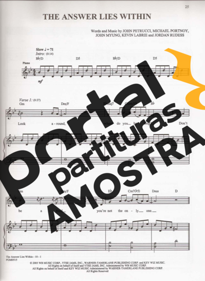 Dream Theater  partitura para Guitarra