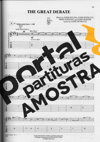 Dream Theater  partitura para Guitarra