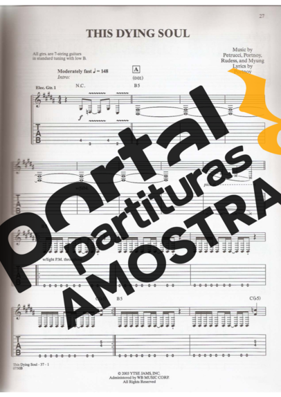 Dream Theater  partitura para Guitarra