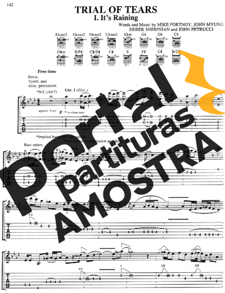 Dream Theater  partitura para Guitarra