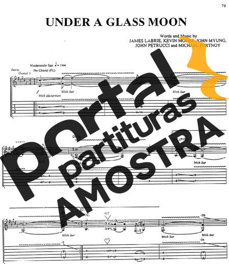 Dream Theater Under A Glass Moon partitura para Guitarra