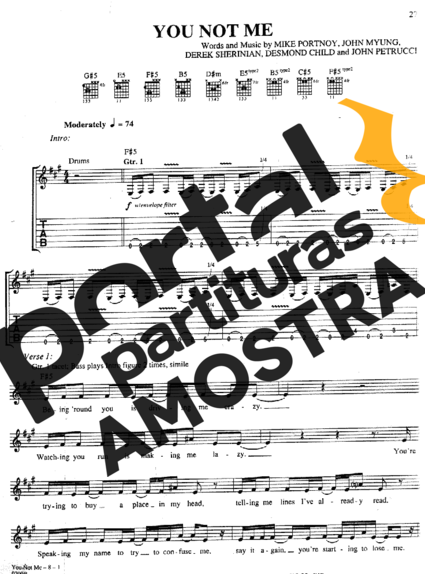 Dream Theater  partitura para Guitarra