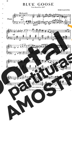 Duke Ellington Blue Goose partitura para Piano