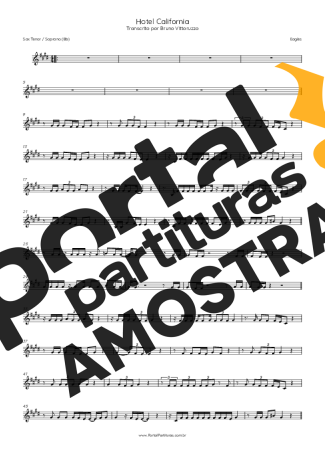 Eagles  partitura para Saxofone Tenor Soprano (Bb)