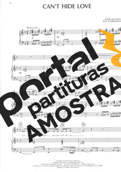 Earth Wind And Fire Cant Hide Love partitura para Piano