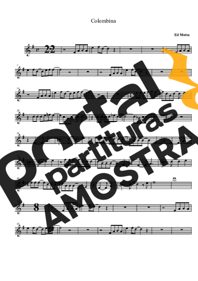 Ed Motta Colombina partitura para Saxofone Tenor Soprano (Bb)