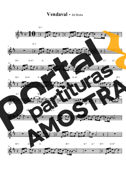 Ed Motta Vendaval partitura para Saxofone Tenor Soprano (Bb)