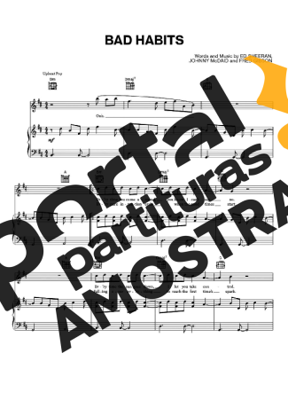 Ed Sheeran Bad Habits partitura para Piano