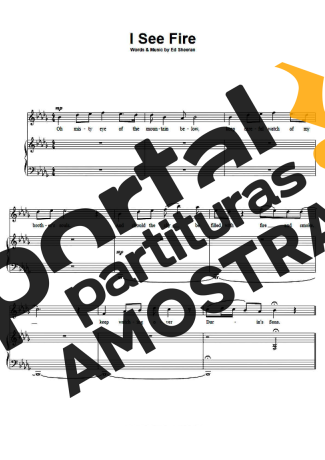 Ed Sheeran I See Fire partitura para Piano