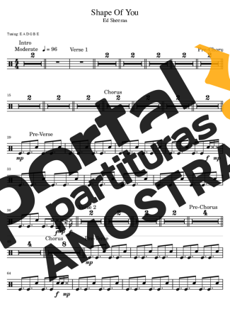 Ed Sheeran  partitura para Bateria