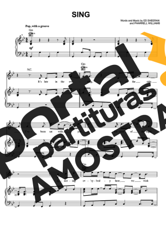 Ed Sheeran Sing partitura para Piano