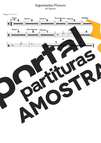 Ed Sheeran Supermarket Flowers partitura para Bateria