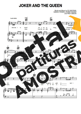 Ed Sheeran The Joker And The Queen partitura para Piano