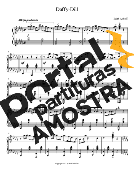 Edith Althoff Daffy Dill partitura para Piano
