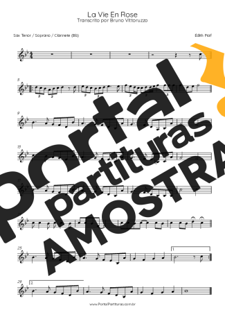 Édith Piaf  partitura para Clarinete (Bb)