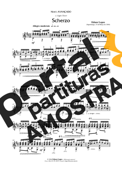Edson Lopes Scherzo partitura para Violão