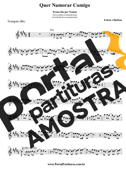 Edson e Hudson Quer Namorar Comigo partitura para Trompete