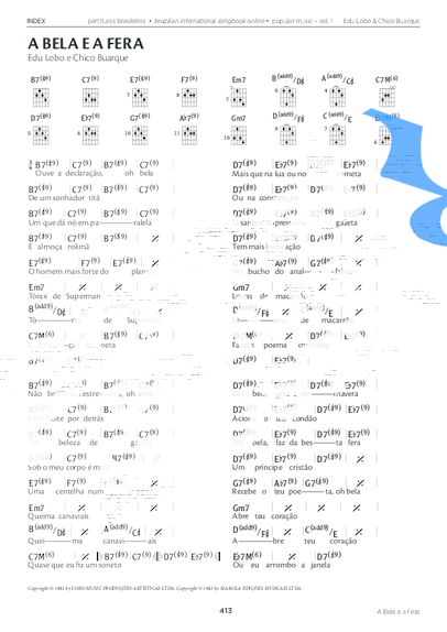 Edu Lobo e Chico Buarque A Bela E A Fera partitura para Piano